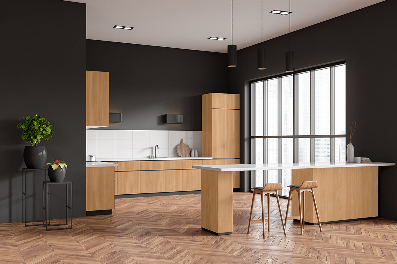 Modern interior featuring Cedar Decor premium wood grain laminates